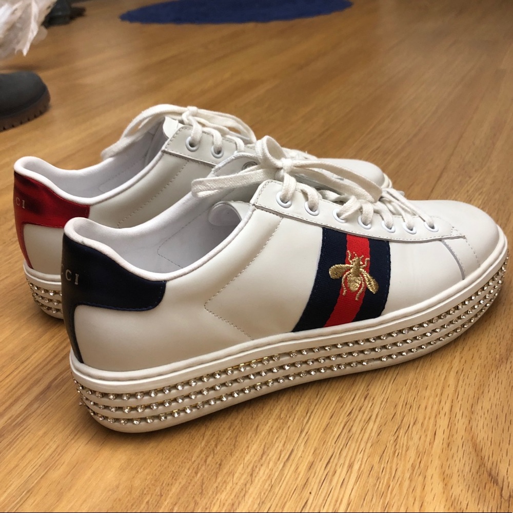 gucci ace sneakers with crystals